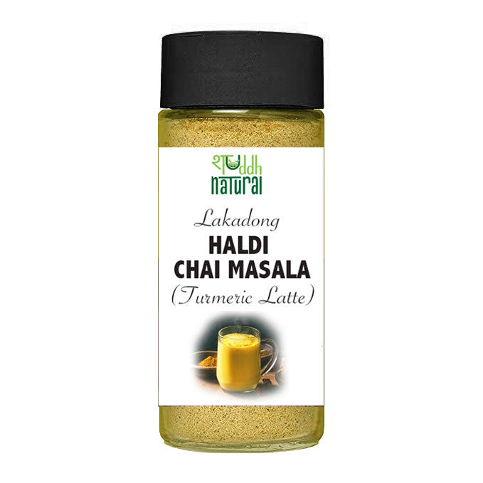 Shuddh Natural Haldi Chai Masala | Ayurvedic Chai | Goodness of Lakadong turmeric | Haldi Milk - 60 Grams