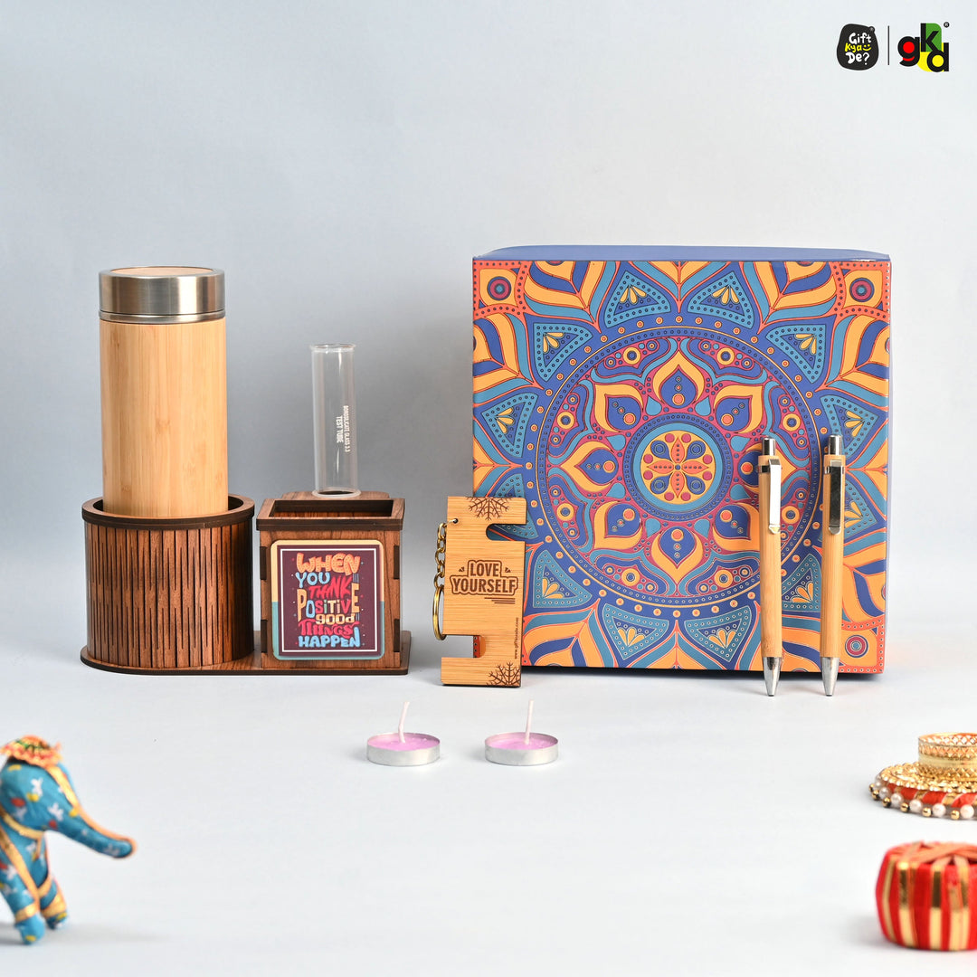 Gift Kya De Eco-Friendly New Year Gift Hamper with Bamboo Essentials and Desk Organizer
