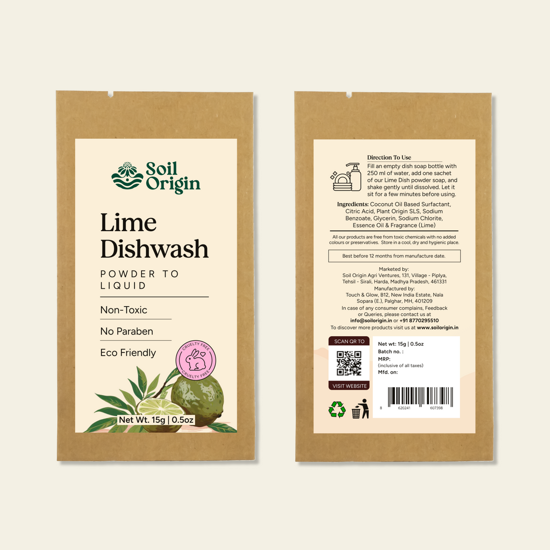 Soil Origin Eco-Friendly Hand & Dishwash Combo - Jasmine Handwash & Lime Dishwash Combo (Pack of 2)