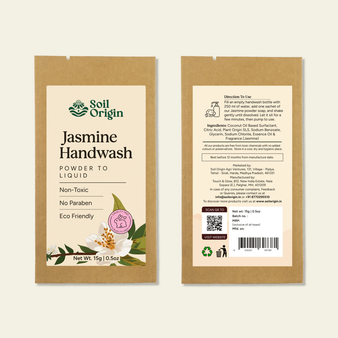 Soil Origin Eco-Friendly Hand & Dishwash Combo - Jasmine Handwash & Lime Dishwash Combo (Pack of 2)