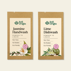 Soil Origin Eco-Friendly Hand & Dishwash Combo - Jasmine Handwash & Lime Dishwash Combo (Pack of 2)