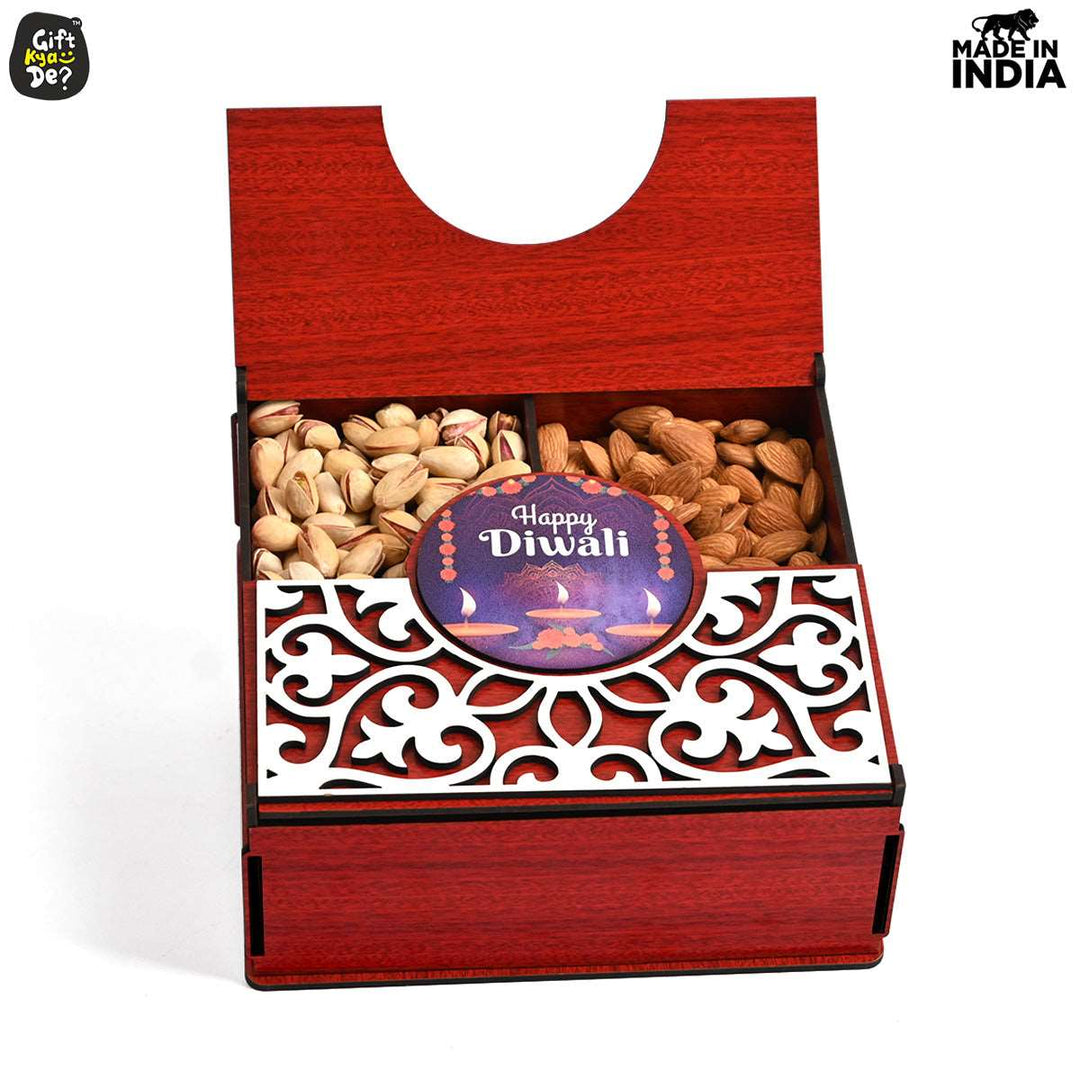 Gift Kya De Wooden Dry Fruit Box (Empty Box) | Festive Box