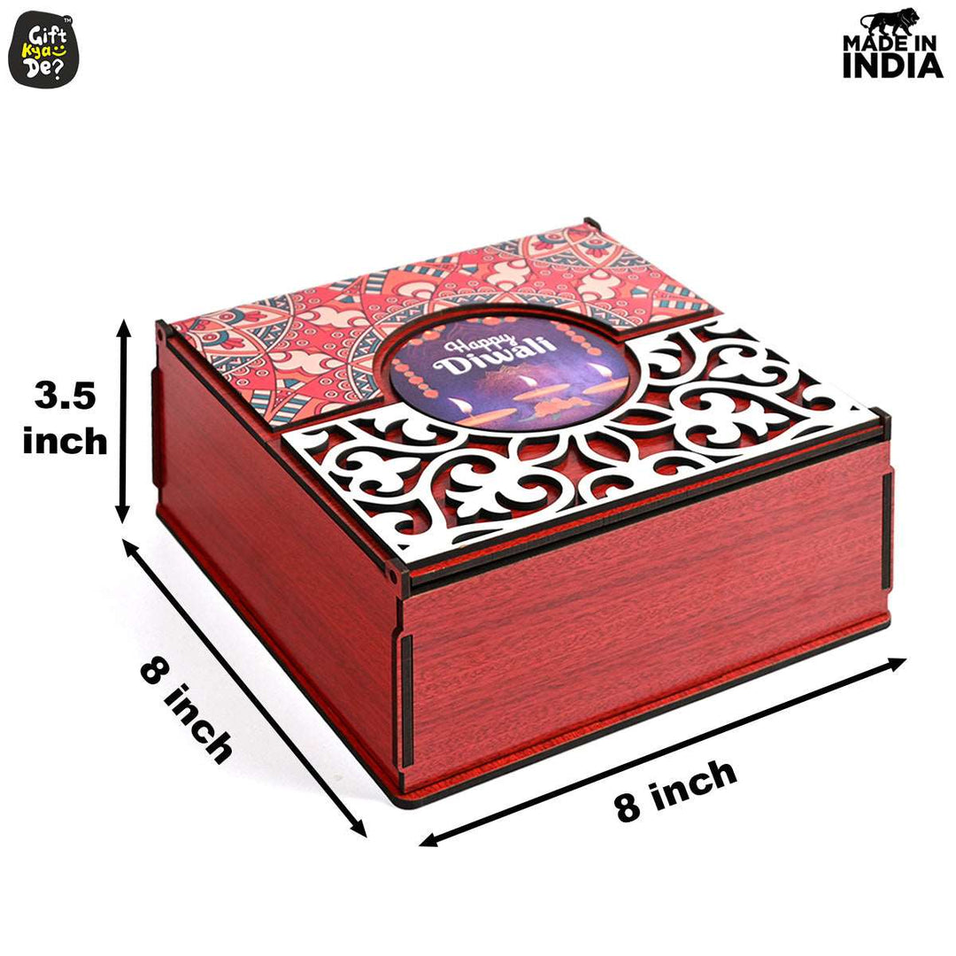 Gift Kya De Wooden Dry Fruit Box (Empty Box) | Festive Box