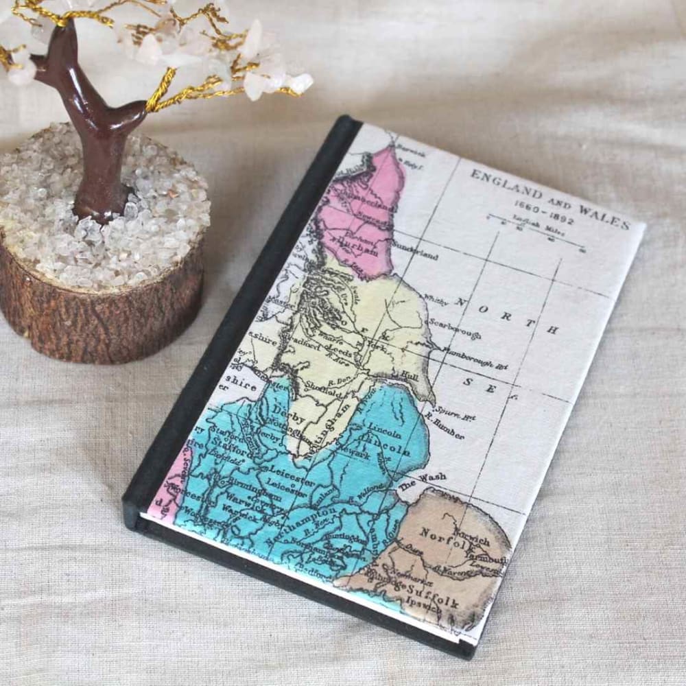 Hardcover Recycled Paper Journal - World Map