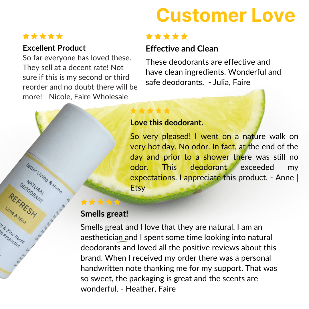 Betterliving And Home Refresh - Lime & Mint Natural Deodorant Enriched With Magnesium & Probiotics