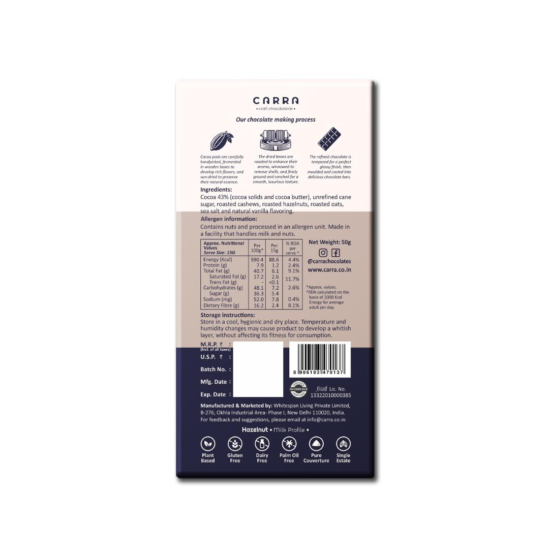 CARRA Hazelnut and Country Crunch & Butterscotch Chocolate Bars - Pack of 2