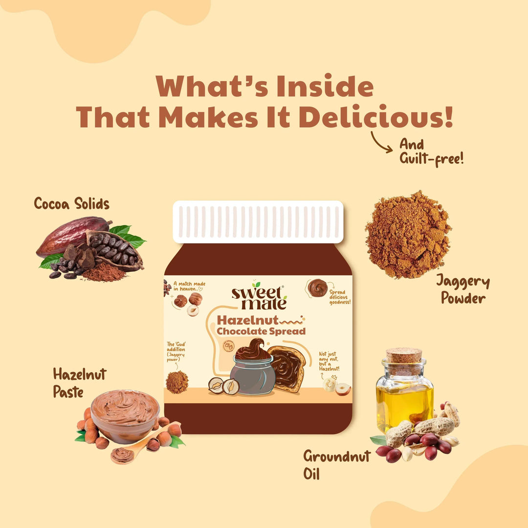 Sweetmate Hazelnut Chocolate Spread- 300g| No Palm Oil | No Refined Sugar