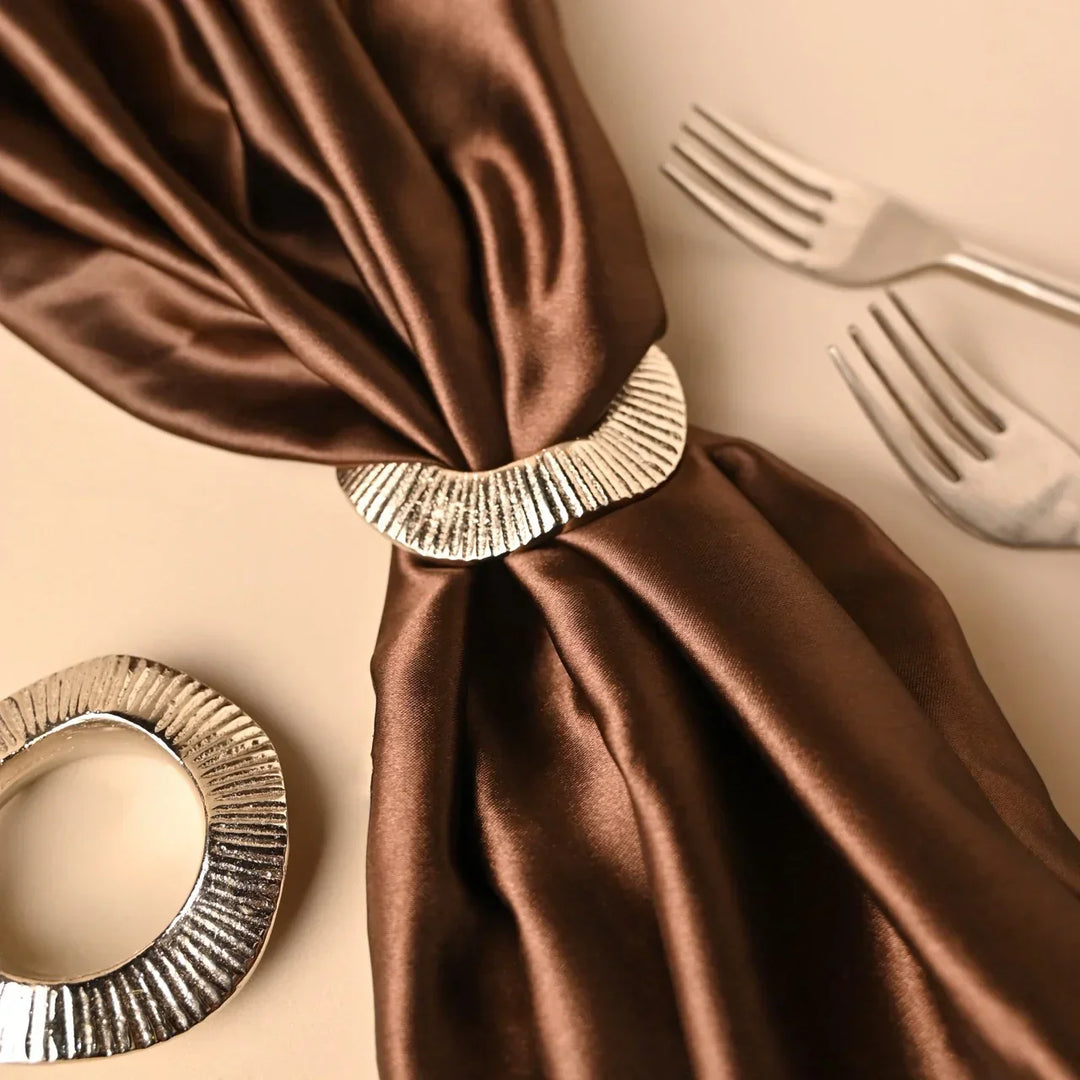 Pravaah Gehna Napkin Rings | Brass Table Decor | Handcrafted in Small Batches