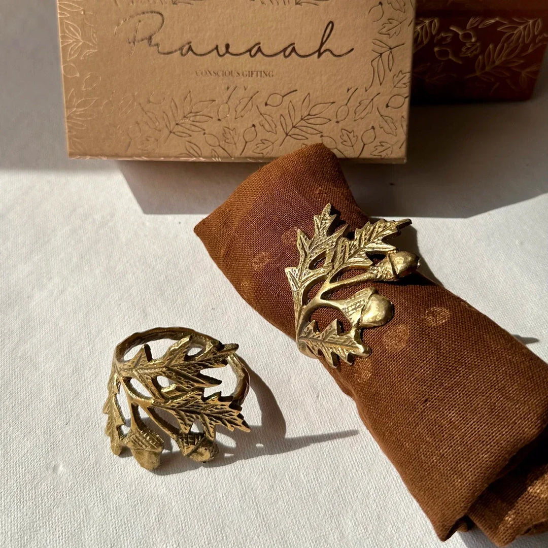 Pravaah Phool Napkin Rings | Brass Table Decor | Handcrafted in Small Batches