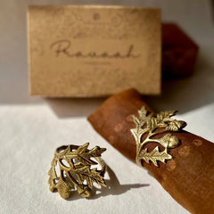 Pravaah Phool Napkin Rings | Brass Table Decor | Handcrafted in Small Batches