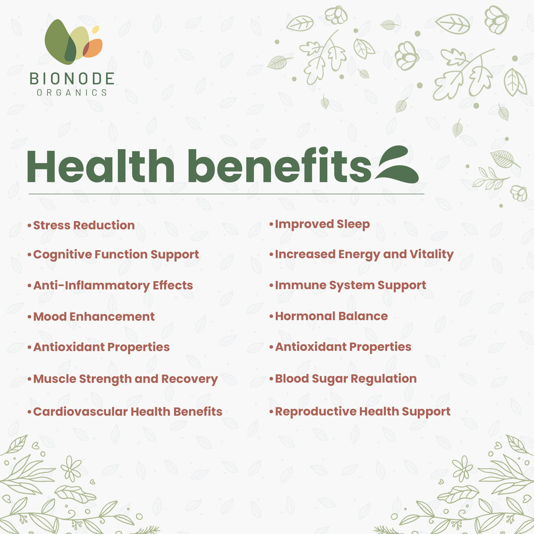 Bionode Organics Certified Ashwagandha Powder | Immune System Support | Muscle Strength and Recovery | Pack of 2