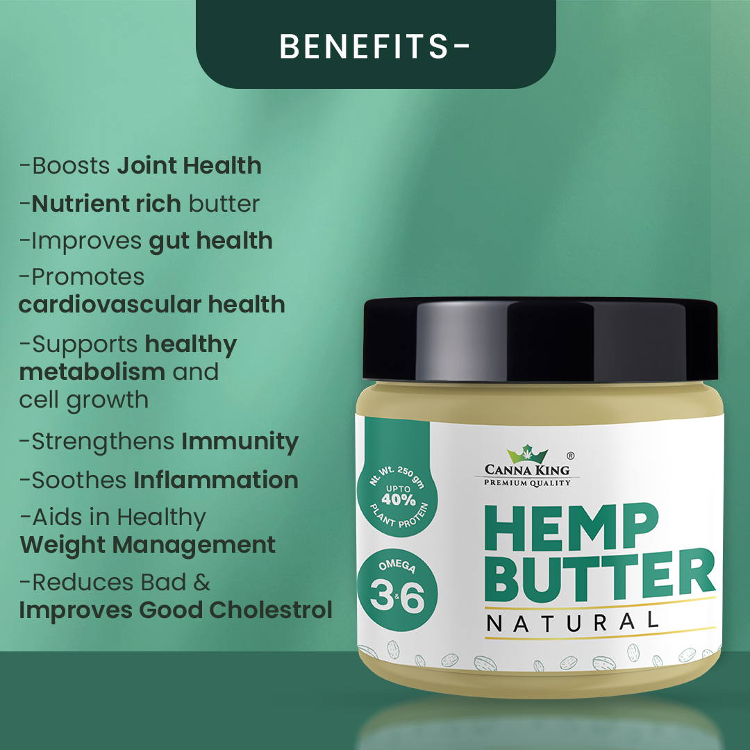 Cannaking Hemp Butter Natural- 250g : Unflavored, Unsweetened, Bioavailable Vegan Protein Butter enriched with Omega 3&6