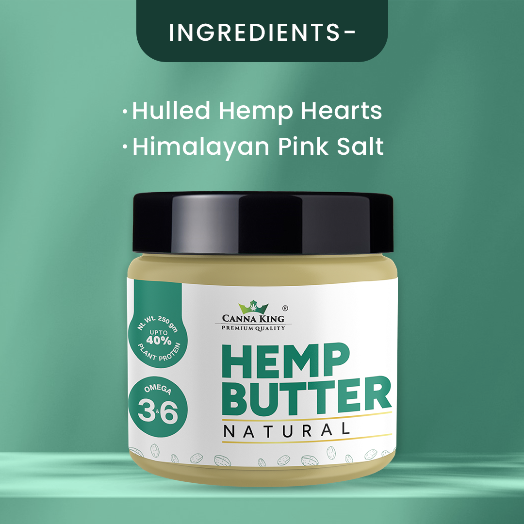 Cannaking Hemp Butter Natural- 250g : Unflavored, Unsweetened, Bioavailable Vegan Protein Butter enriched with Omega 3&6