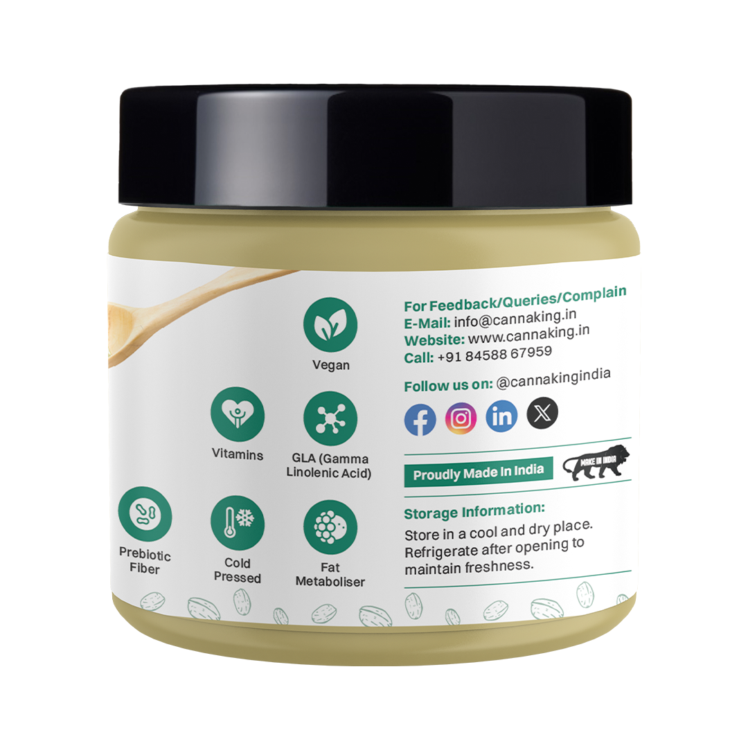 Cannaking Hemp Butter Natural- 250g : Unflavored, Unsweetened, Bioavailable Vegan Protein Butter enriched with Omega 3&6