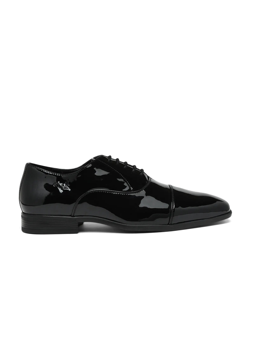 Suit Up Patent Black Cap-Toe Oxford Shoes
