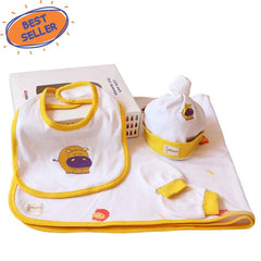 Shumee Baby's Little Essentials- Haley the Hippo - Blanket, Mittens, Cap and Bib