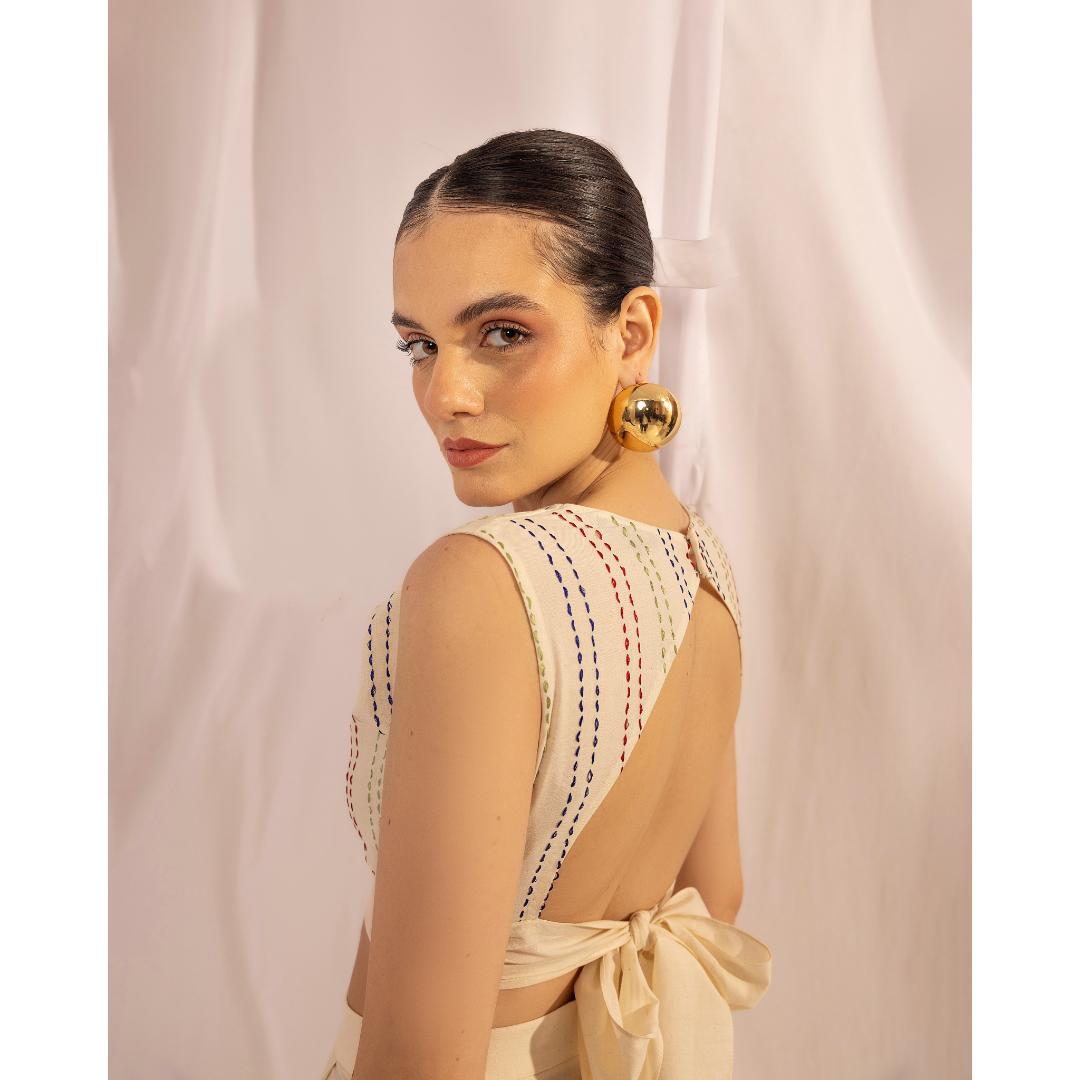 House of Ara Handwoven Organic Cotton Cowl Top