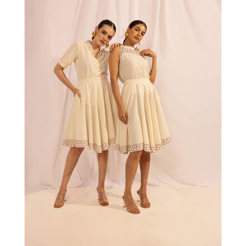 House of Ara Handwoven Organic Cotton Kantha Skirt