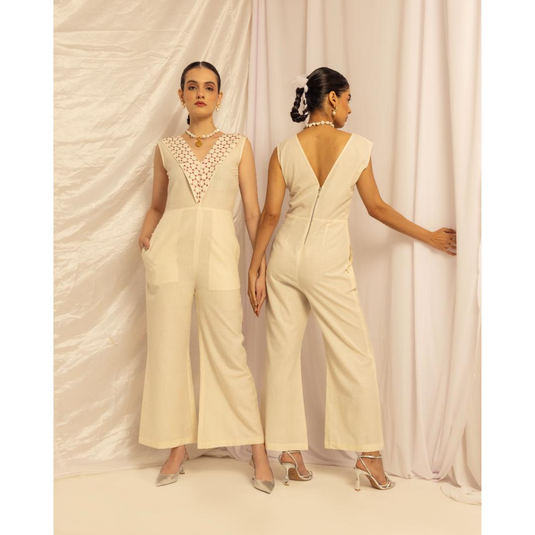 House of Ara Handwoven Organic Cotton Kantha Jumpsuit