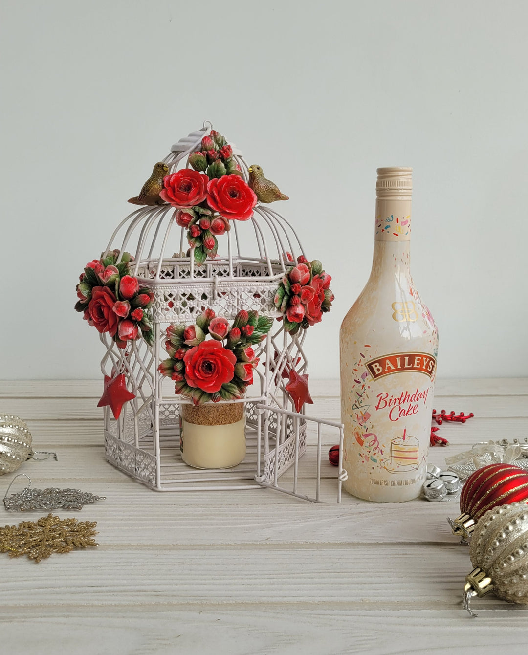 THE ASF SHOP The Snowy Christmas Bird Cage