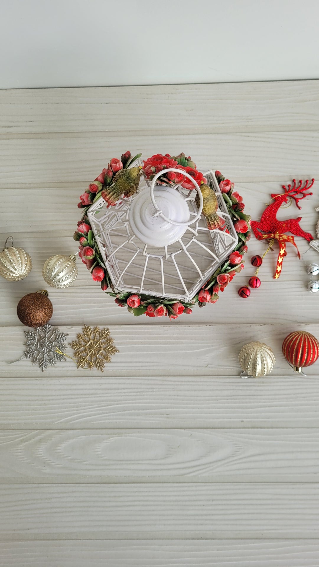 THE ASF SHOP The Snowy Christmas Bird Cage