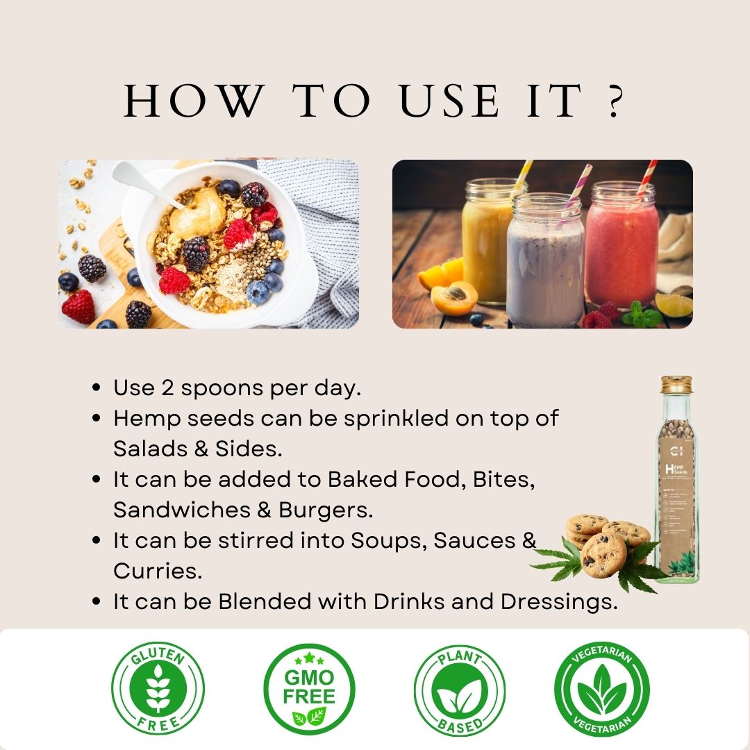 CannazoIndia® Hemp Seeds-Unhulled | 200gm |Organic Superfood|Rich in Omega 3, 6 9, Healthy source of Magnesium and Calcium |Strong Health of Heart Hair Skin|Best Daily Supplement|