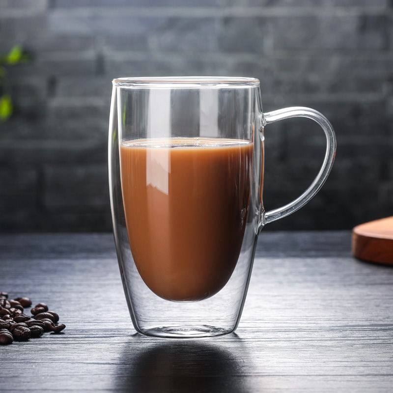 The Bean Co Roasters Double Wall Coffee Cup | Borosilicate Glass | Insulated Layer Cups | Perfect for Coffee and Tea