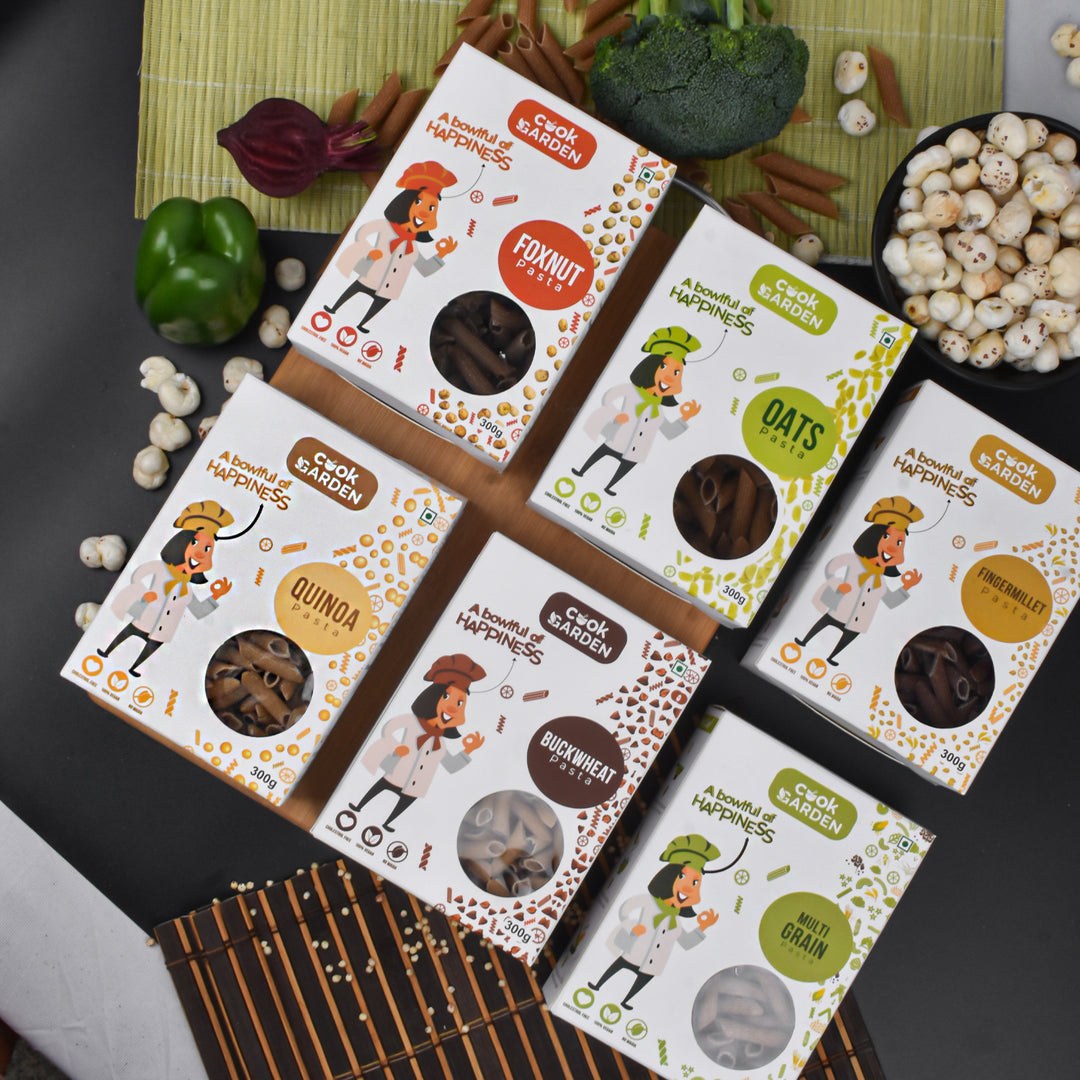 CookGarden Chickpea lentil, Multiveggie & Oats Pasta | Healthy Pasta | 900g Pack Of 3