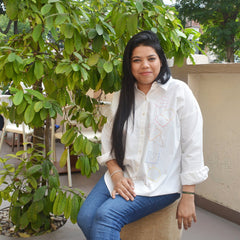 Ice Cream Embroidered Shirt for Women