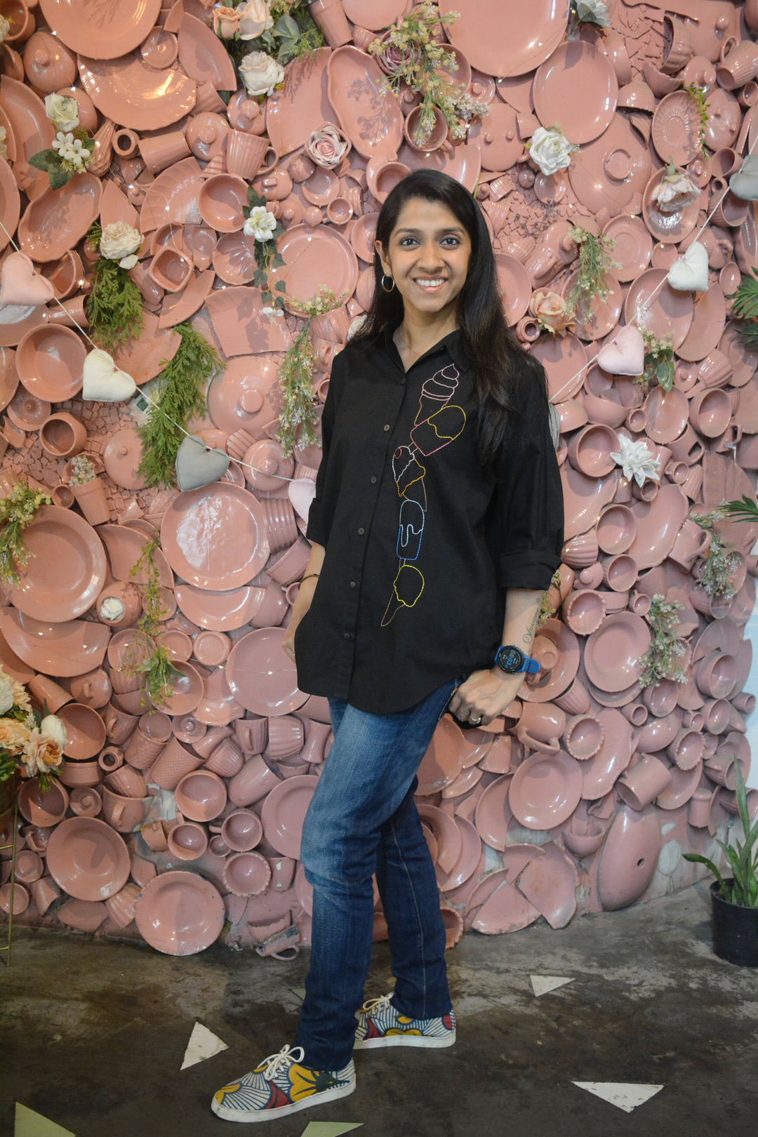 Ice Cream Embroidered Shirt for Women - Suspire