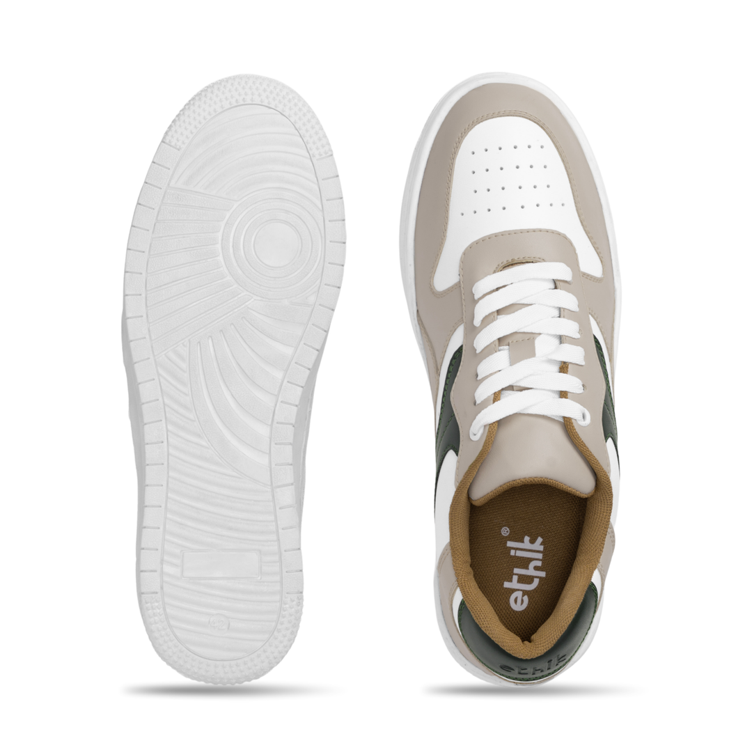 Ridge Olive And Beige Strap Sneakers