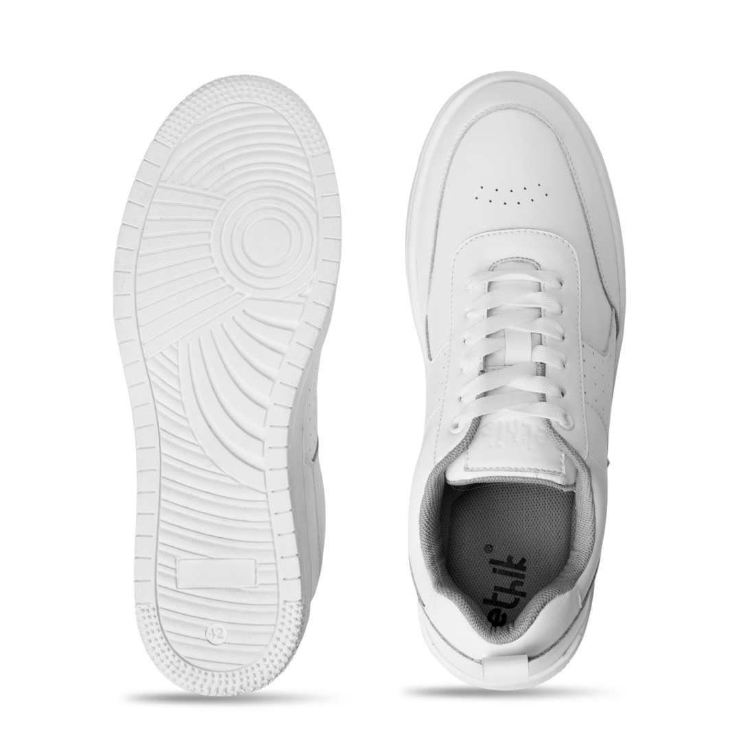 Ace White Perforated Sneakers