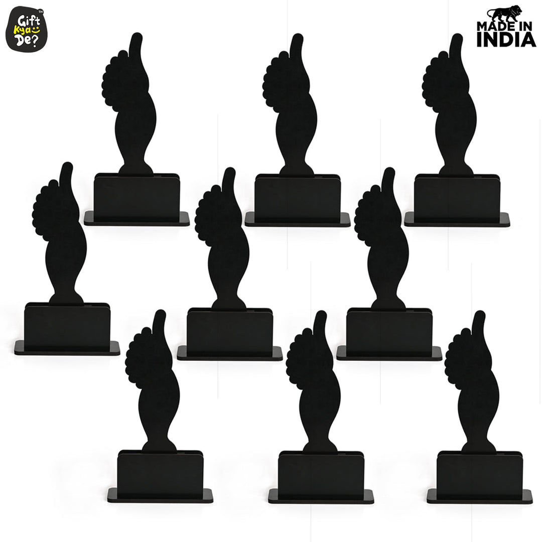 Gift Kya De Momento Awards and Trophy for Winner, Beautiful Black and Bamboo Design with Wooden Cutwork, Easy Print and Sticker Paste Your Matter, Eco Friendly Corporate Gifts (Size 10x6)