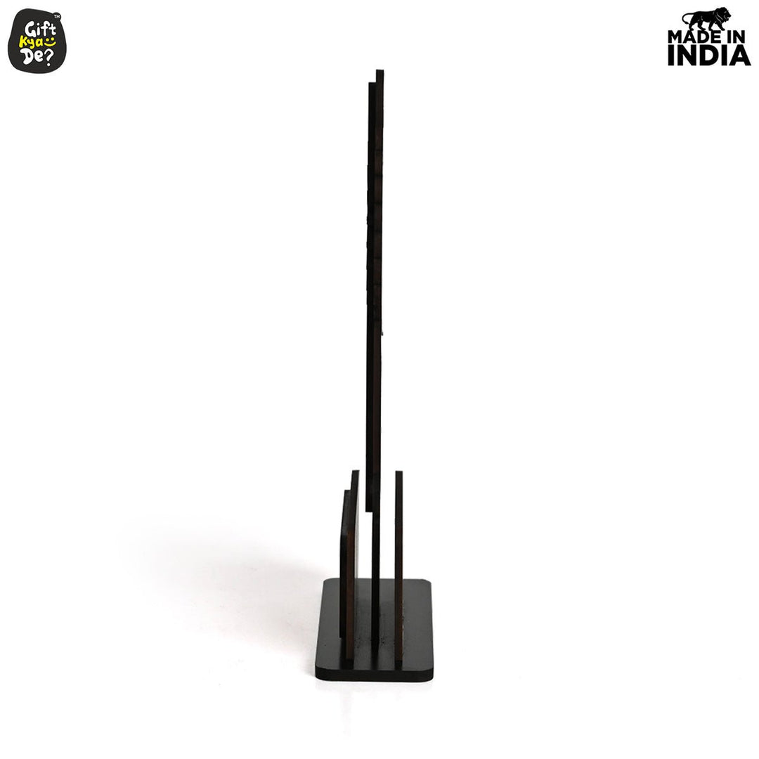 Gift Kya De Momento Awards and Trophy for Winner, Beautiful Black and Bamboo Design with Wooden Cutwork, Easy Print and Sticker Paste Your Matter, Eco Friendly Corporate Gifts (Size 10x6)