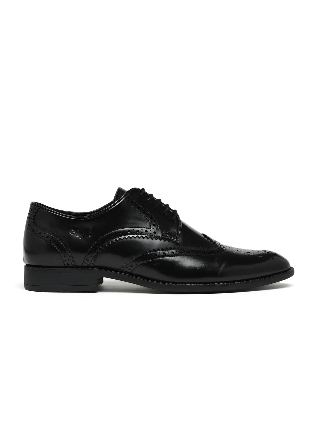 Winger Black Wingtip Brogue Derby Shoes