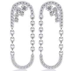 Diamond By Tilesh Statement Chain-Link Diamond Earrings with Round & Princess Cut