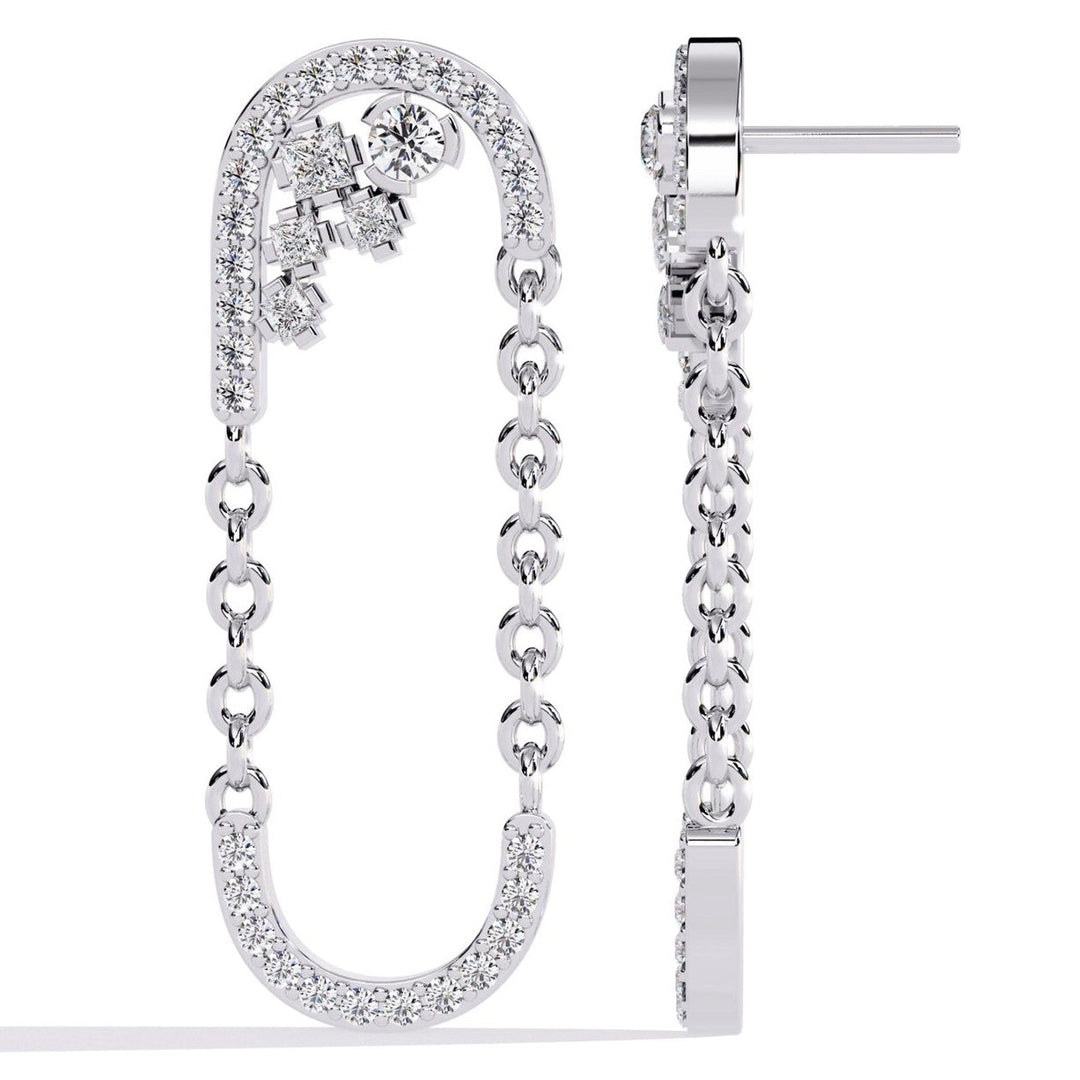 Diamond By Tilesh Statement Chain-Link Diamond Earrings with Round & Princess Cut