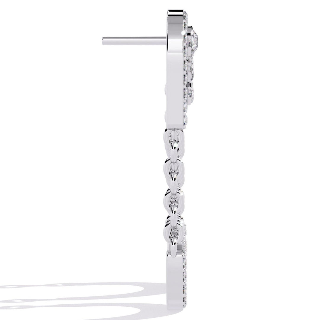 Diamond By Tilesh Statement Chain-Link Diamond Earrings with Round & Princess Cut