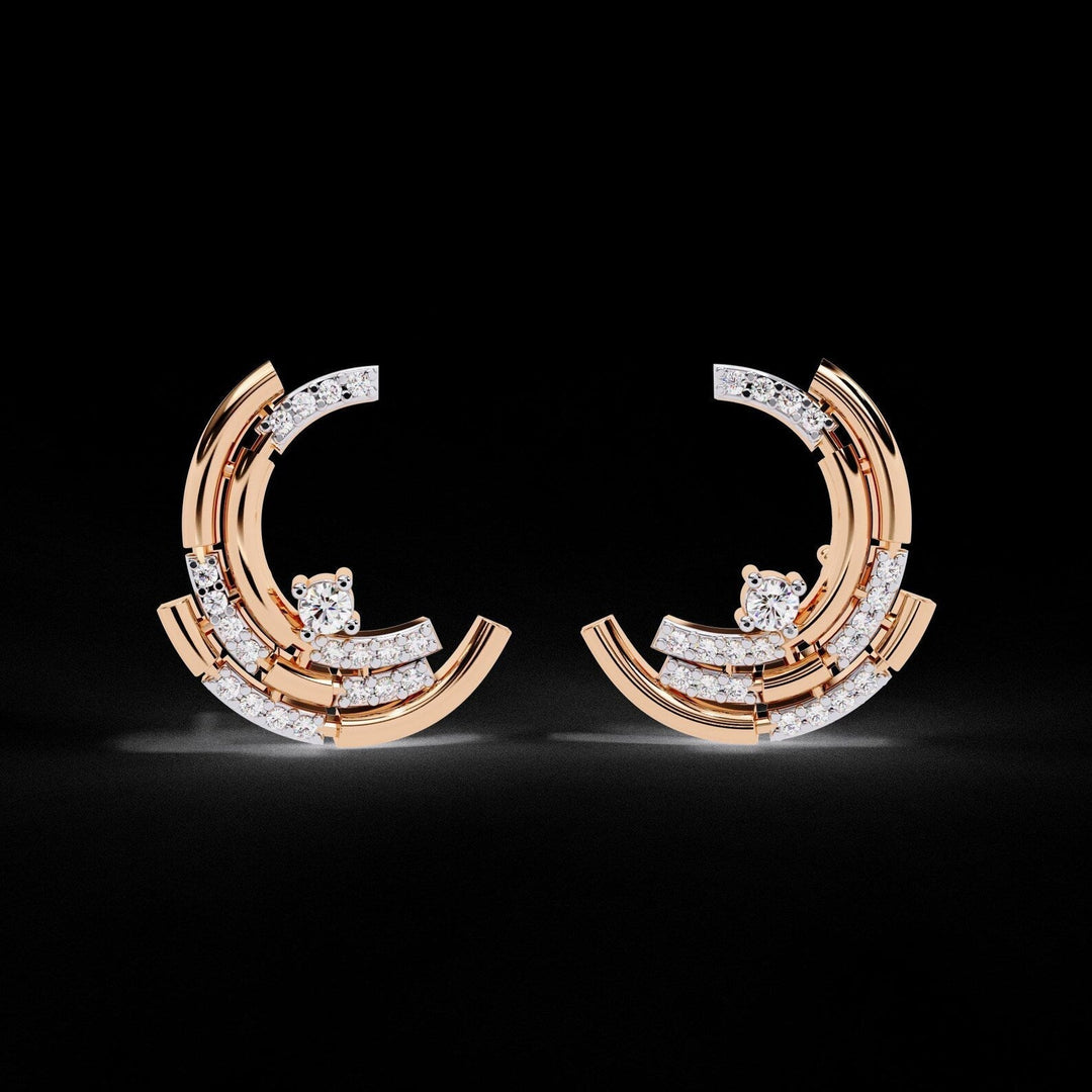 Diamond By Tilesh Geometric Diamond Hoop Earrings – Modern Art Deco Inspired