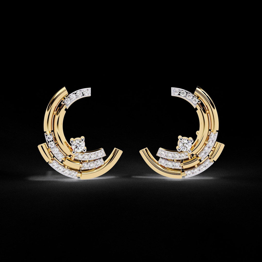Diamond By Tilesh Geometric Diamond Hoop Earrings – Modern Art Deco Inspired