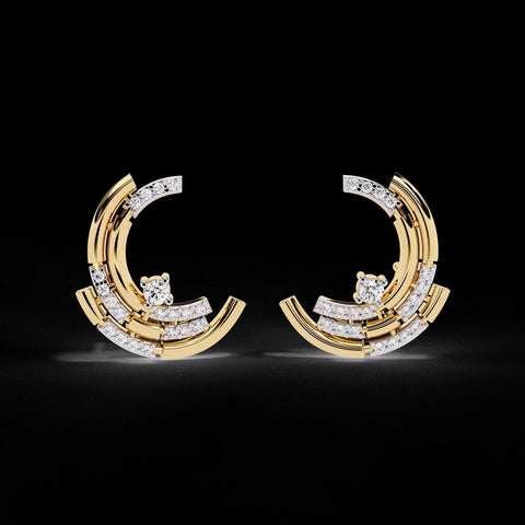 Diamond By Tilesh Geometric Diamond Hoop Earrings – Modern Art Deco Inspired