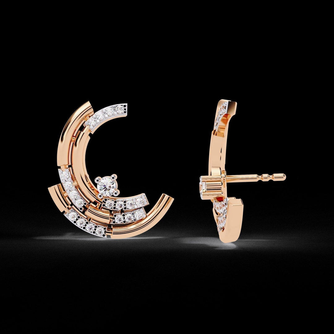 Diamond By Tilesh Geometric Diamond Hoop Earrings – Modern Art Deco Inspired