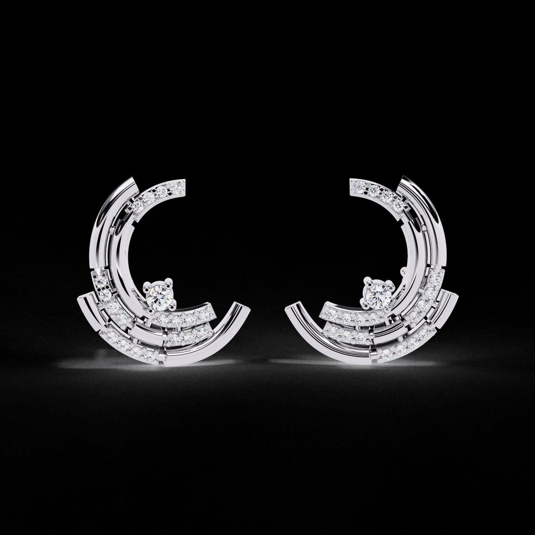 Diamond By Tilesh Geometric Diamond Hoop Earrings – Modern Art Deco Inspired