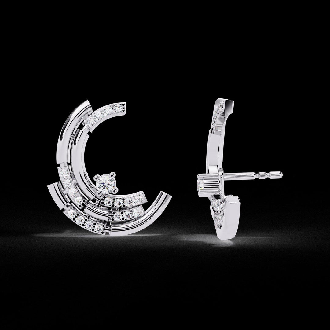 Diamond By Tilesh Geometric Diamond Hoop Earrings – Modern Art Deco Inspired