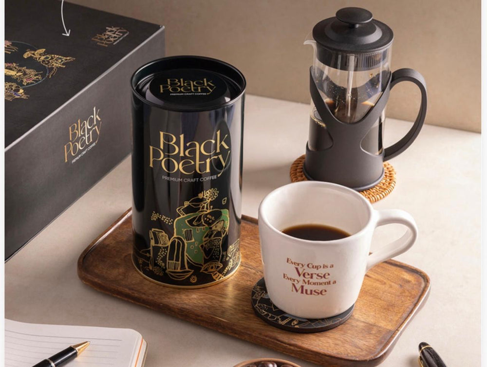 Black Poetry BREW BOX Hamper (2 Coffee Canisters + 1 French Press)