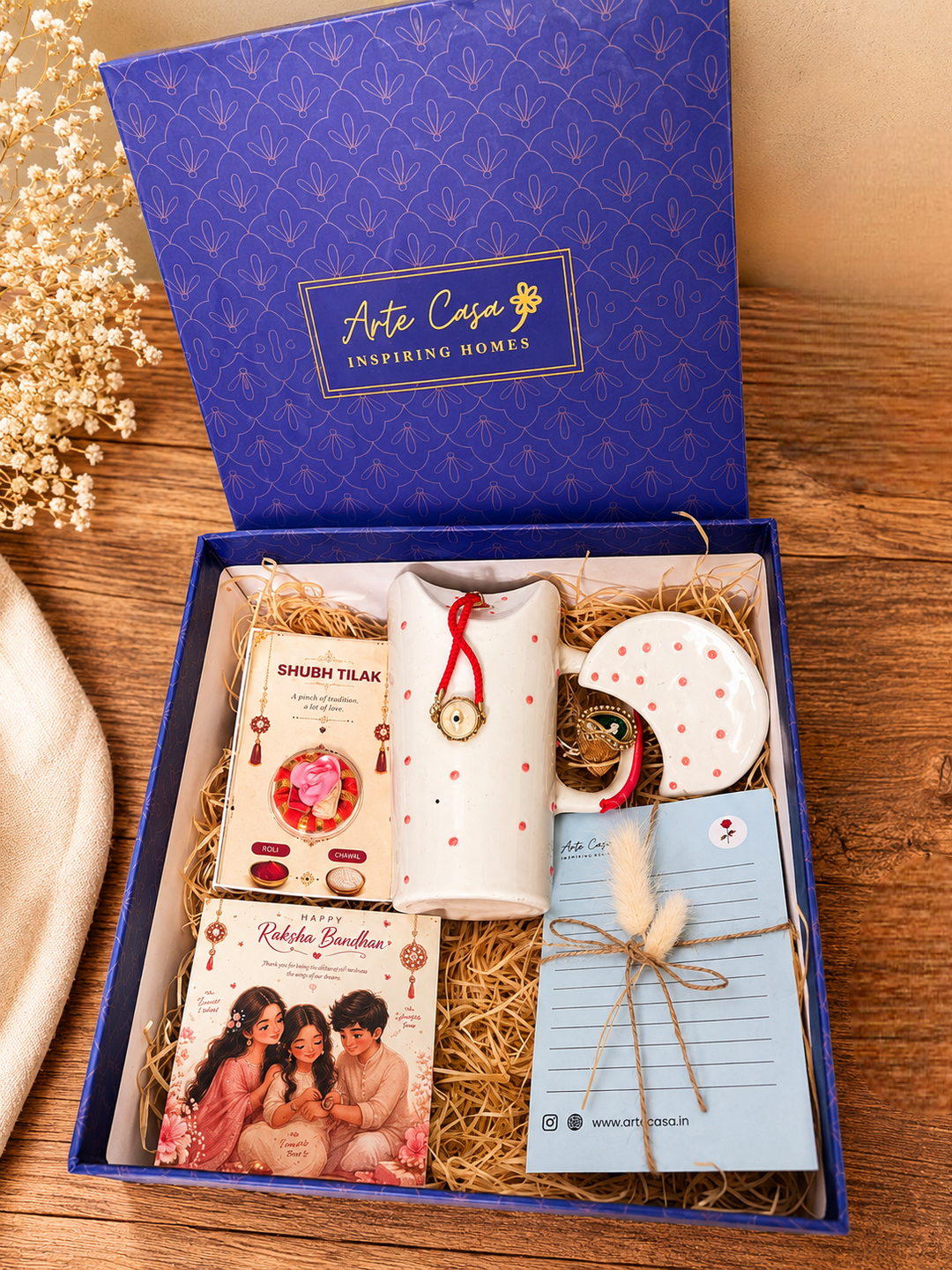 Artecasa Crimson Ceramic Sipper Hamper | Premium Raksha Bandhan Gift Hamper