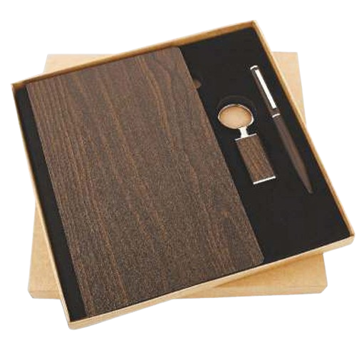 MiRa Gifting Solutions Wooden Finish Executive Gift Set | Notebook, Keychain & Pen