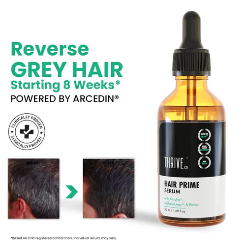 ThriveCo Anti-Greying Hair Prime Serum, 50 ml | Reverses Premature Greying