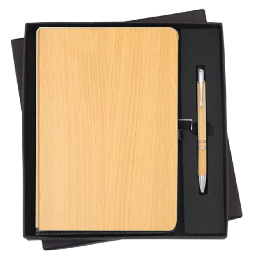 MiRa Gifting Solutions 2 in 1 Wooden Diary and Pen Gift Set