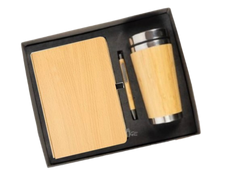 MiRa Gifting Solutions Elegant Coffee Mug Gift Set | Wooden Finish Notebook, Pen & Insulated Mug